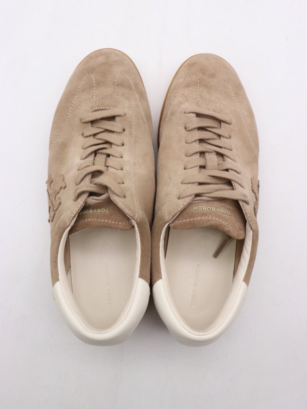 Tory Burch Phoenix Women's Size 11 M Beige Suede Leather Sneakers - Picture 9 of 10